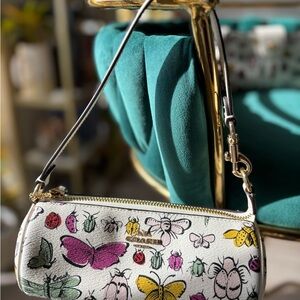 Coach Multicolor Butterfly Print Barrel Purse